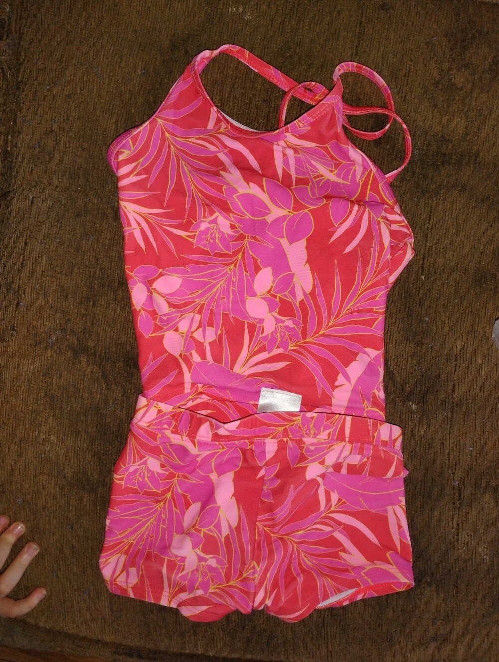 Old Navy Toddler Girls' Pink and Coral Floral Two-Piece Swimsuit with Shorts